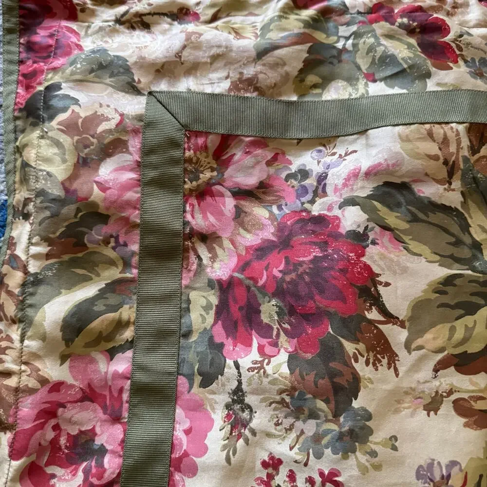 Chaps Rosemont Pink Green Floral Standard Pillow Shams Set of 2 Cottage Core
